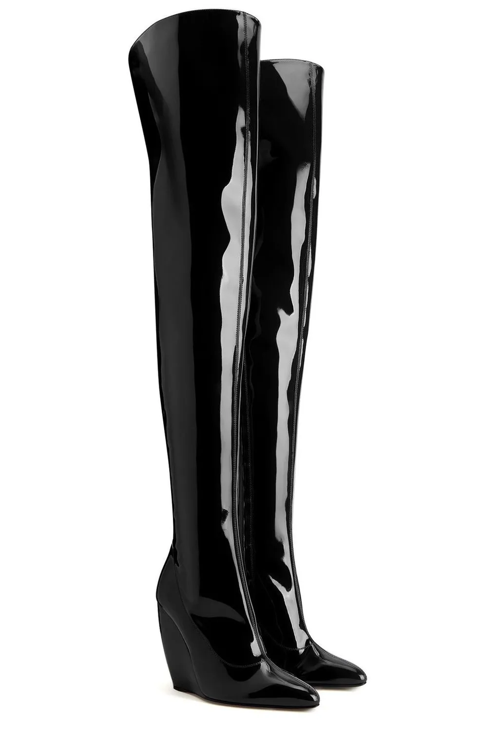 Thigh-High Wedge Boots