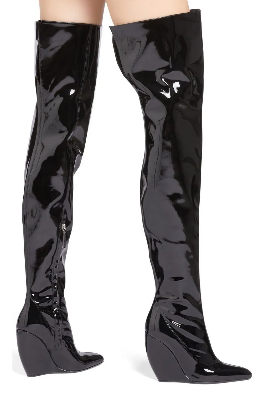 Thigh-High Wedge Boots