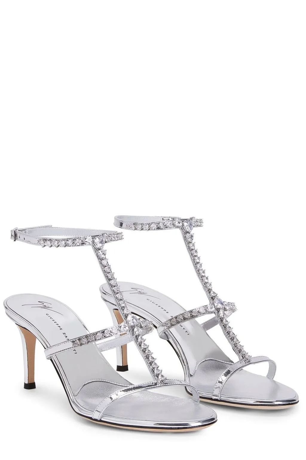 Crystal-Embellished Strappy Sandals