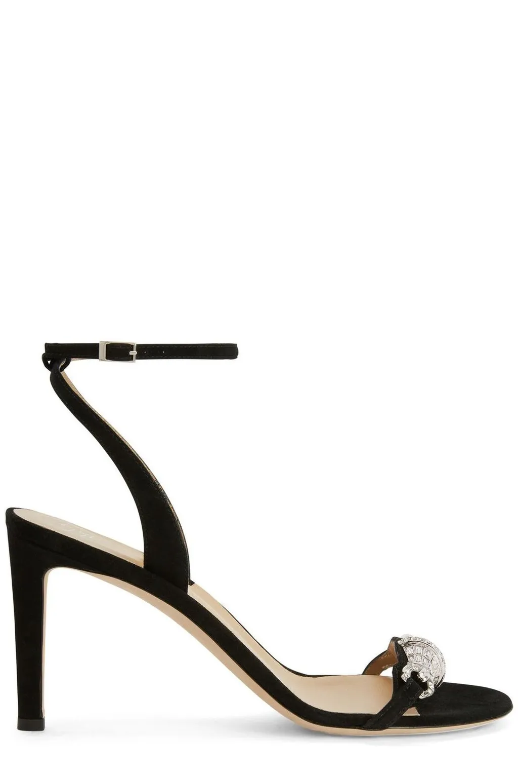 Ankle Strap Sandals With Crystal Embellishment