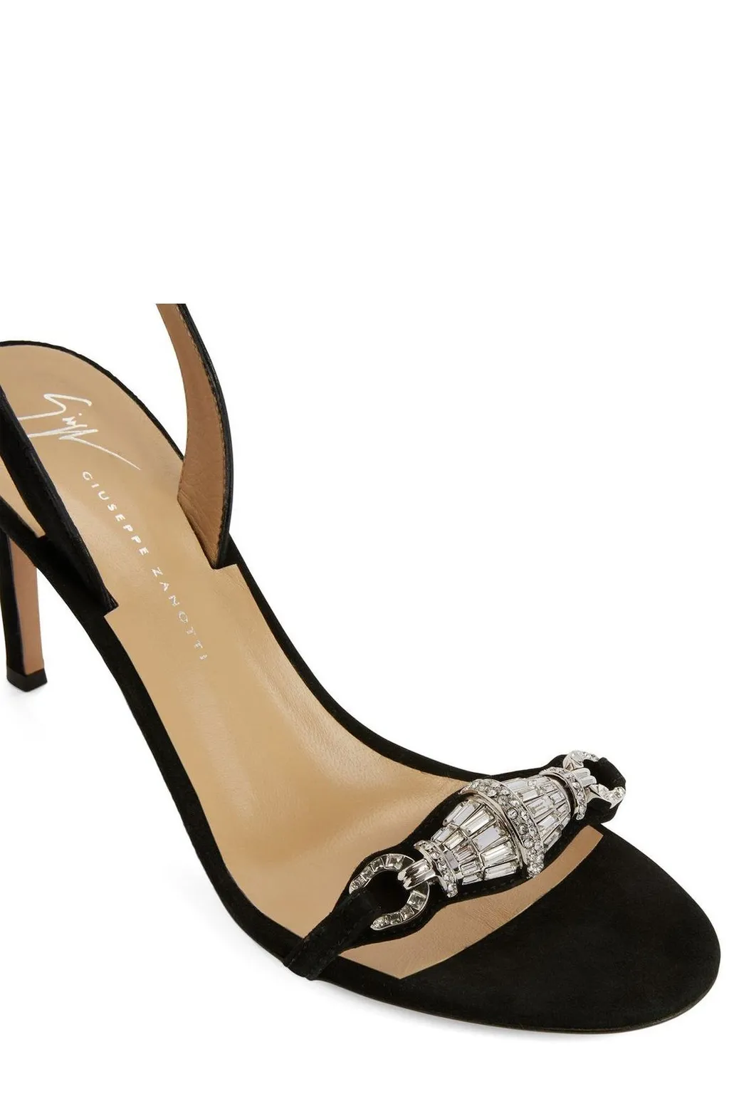 Ankle Strap Sandals With Crystal Embellishment