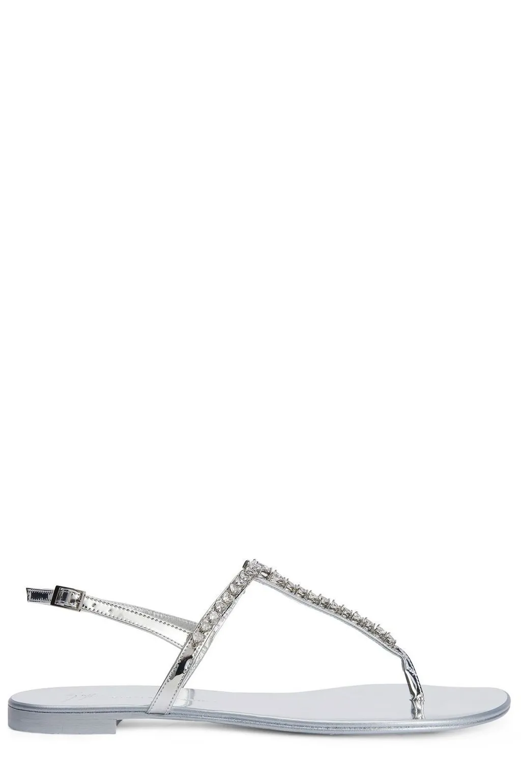 Thong Sandals With Crystal Embellishment