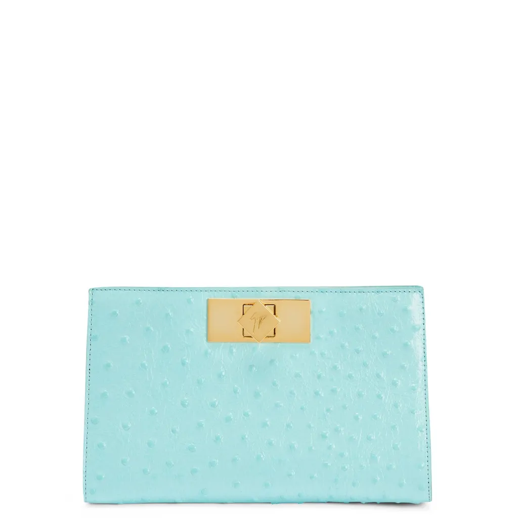 Ostrich Embossed Clutch