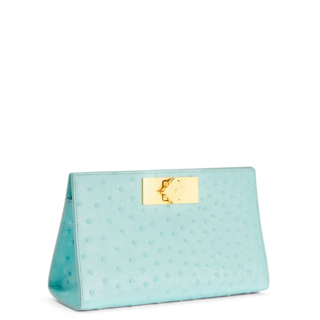 Ostrich Embossed Clutch