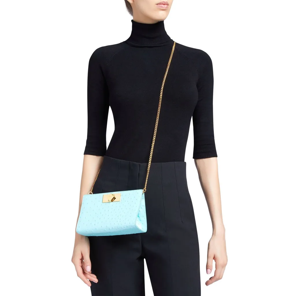 Ostrich Embossed Clutch