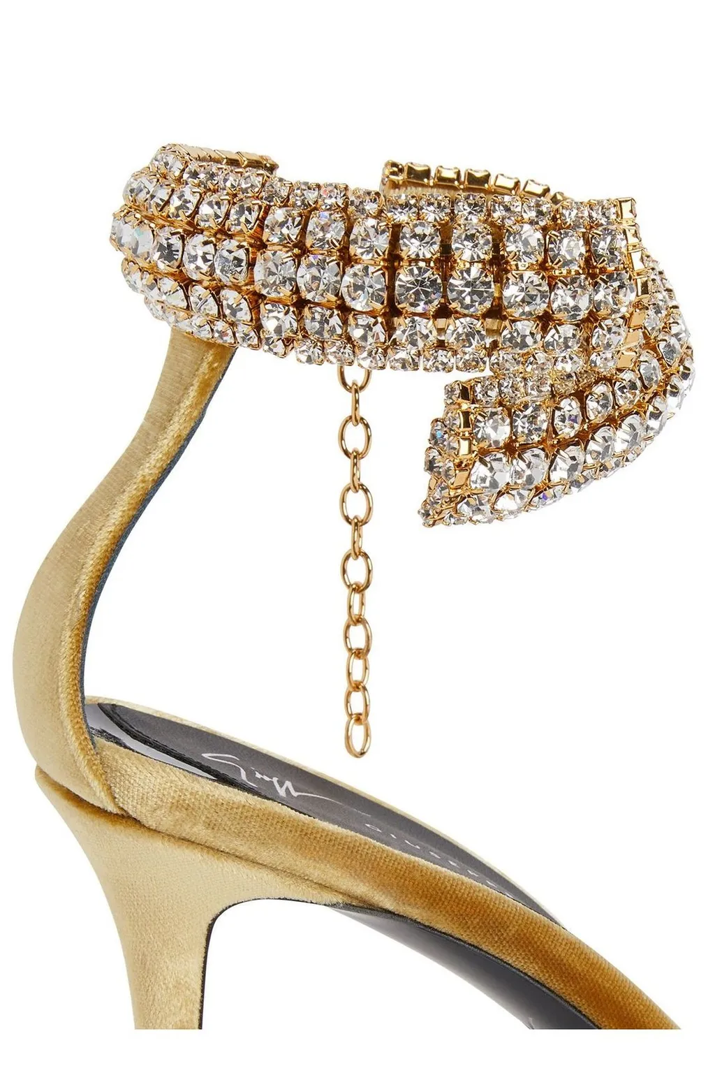 Crystal-Embellished Velvet Sandals