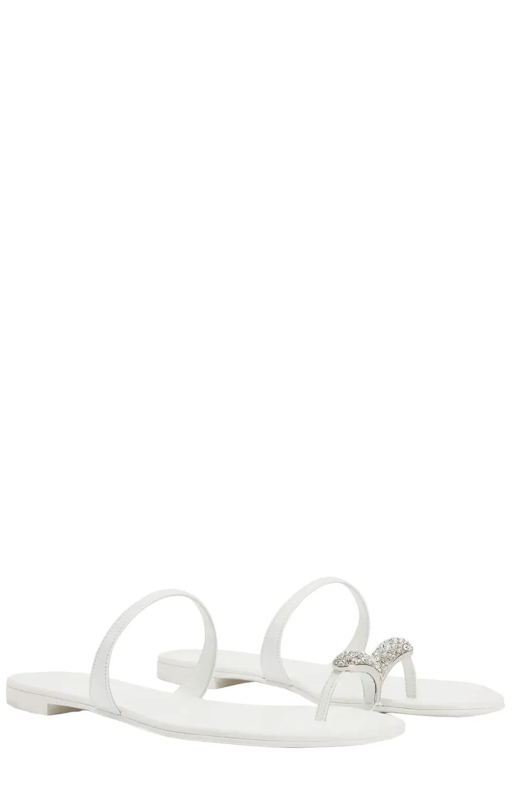Flat Sandals With Crystal Embellishment