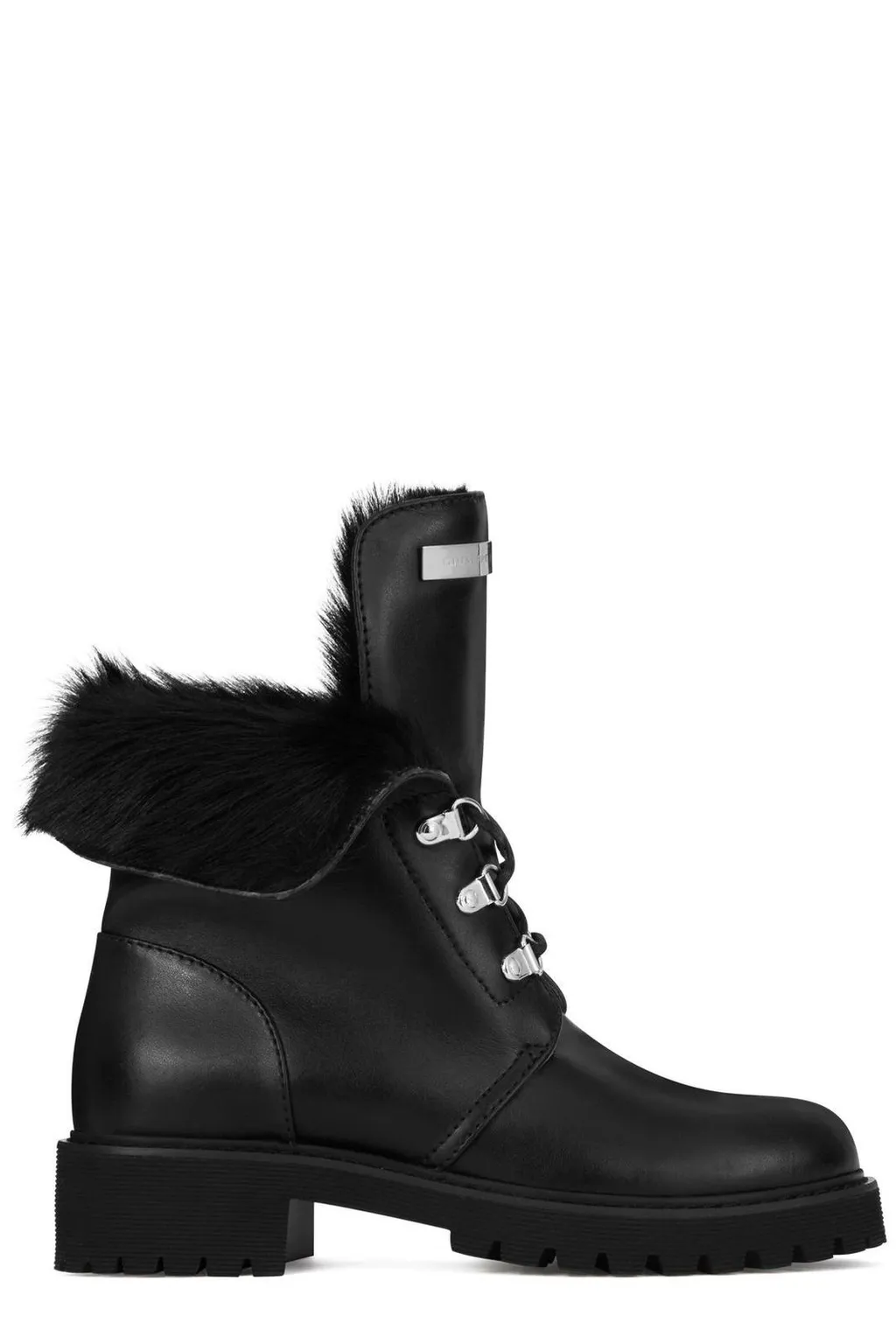 Lace-Up Boots With Fur Trim