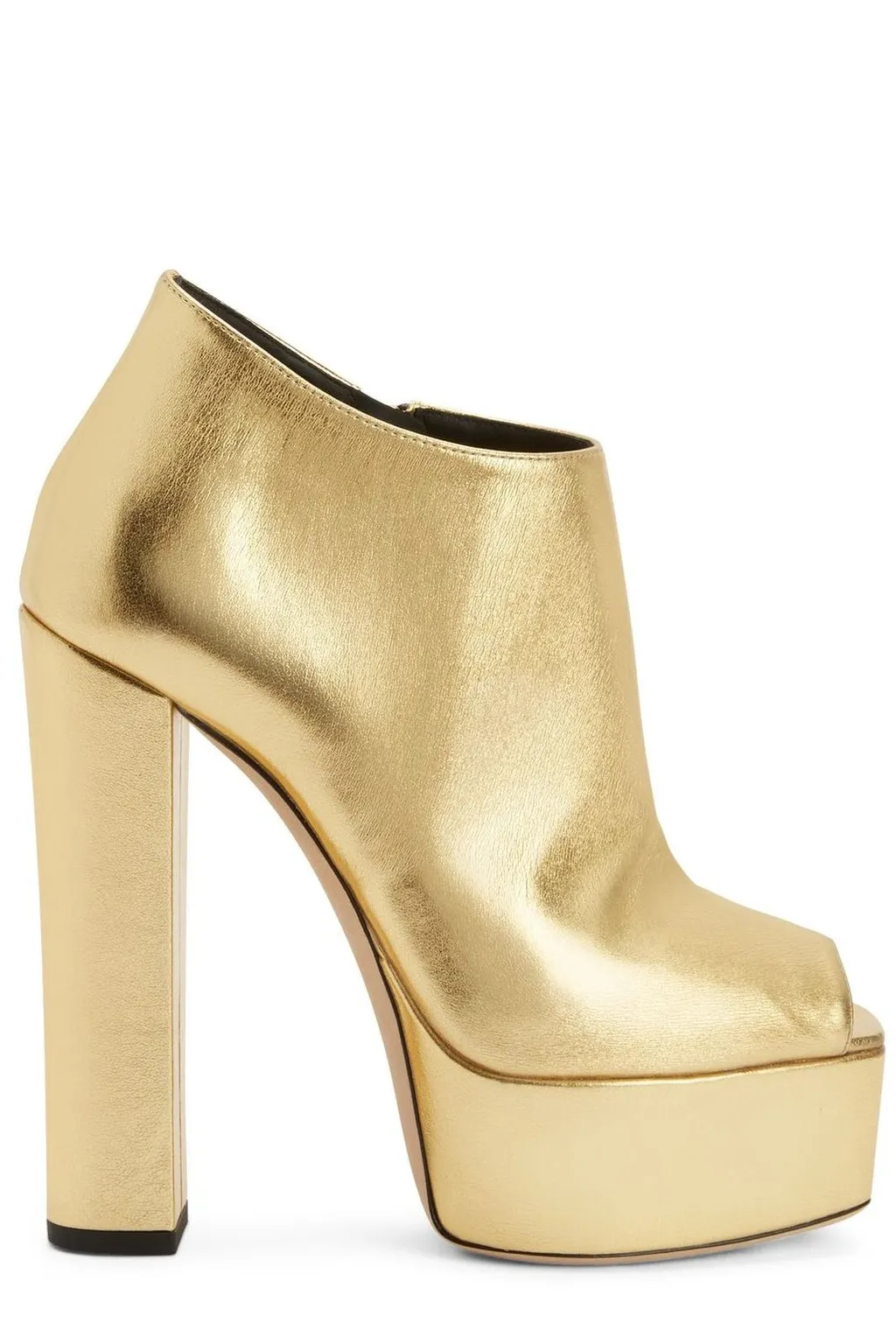 Platform Peep-Toe Ankle Boots