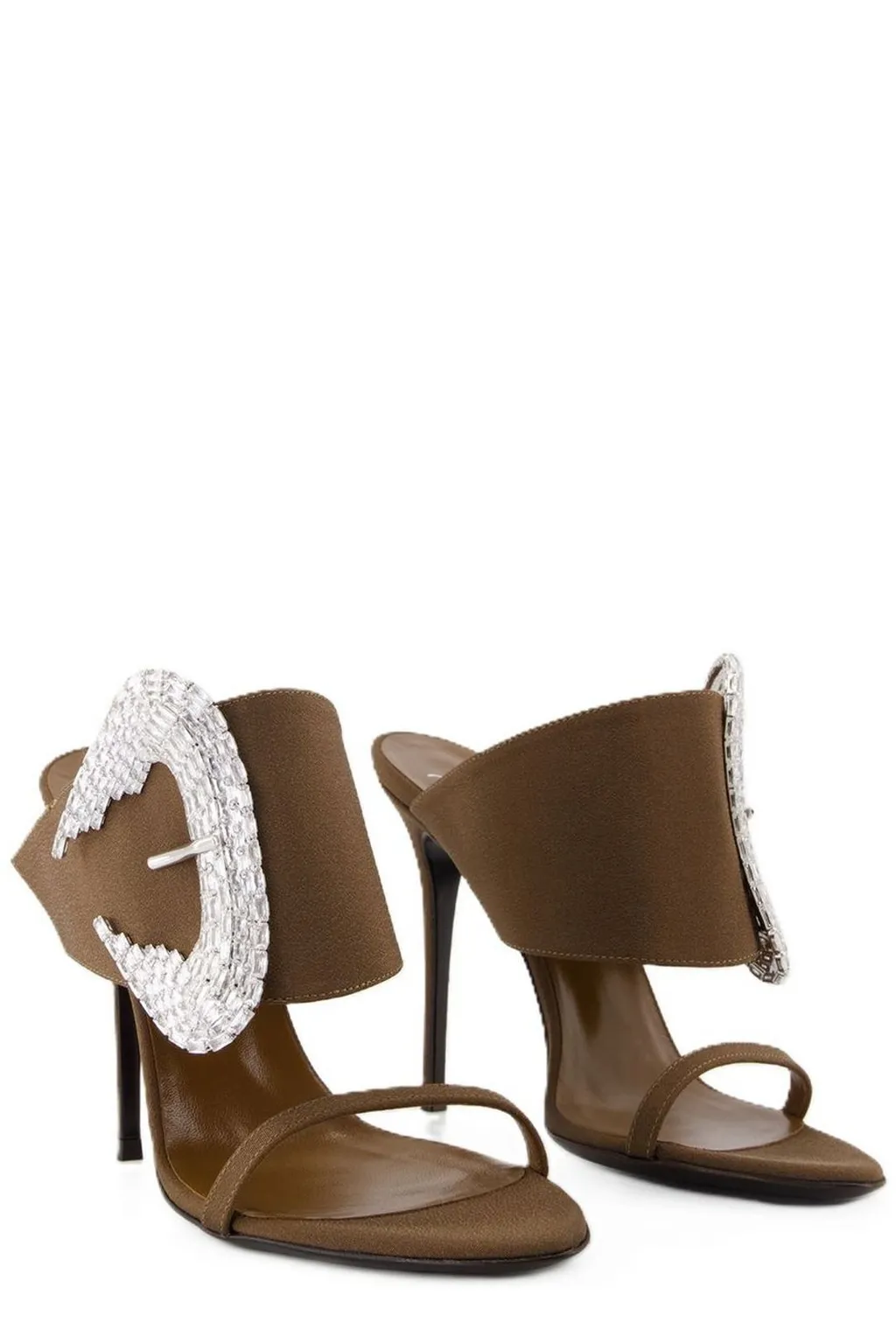 Mules With Crystal Buckle
