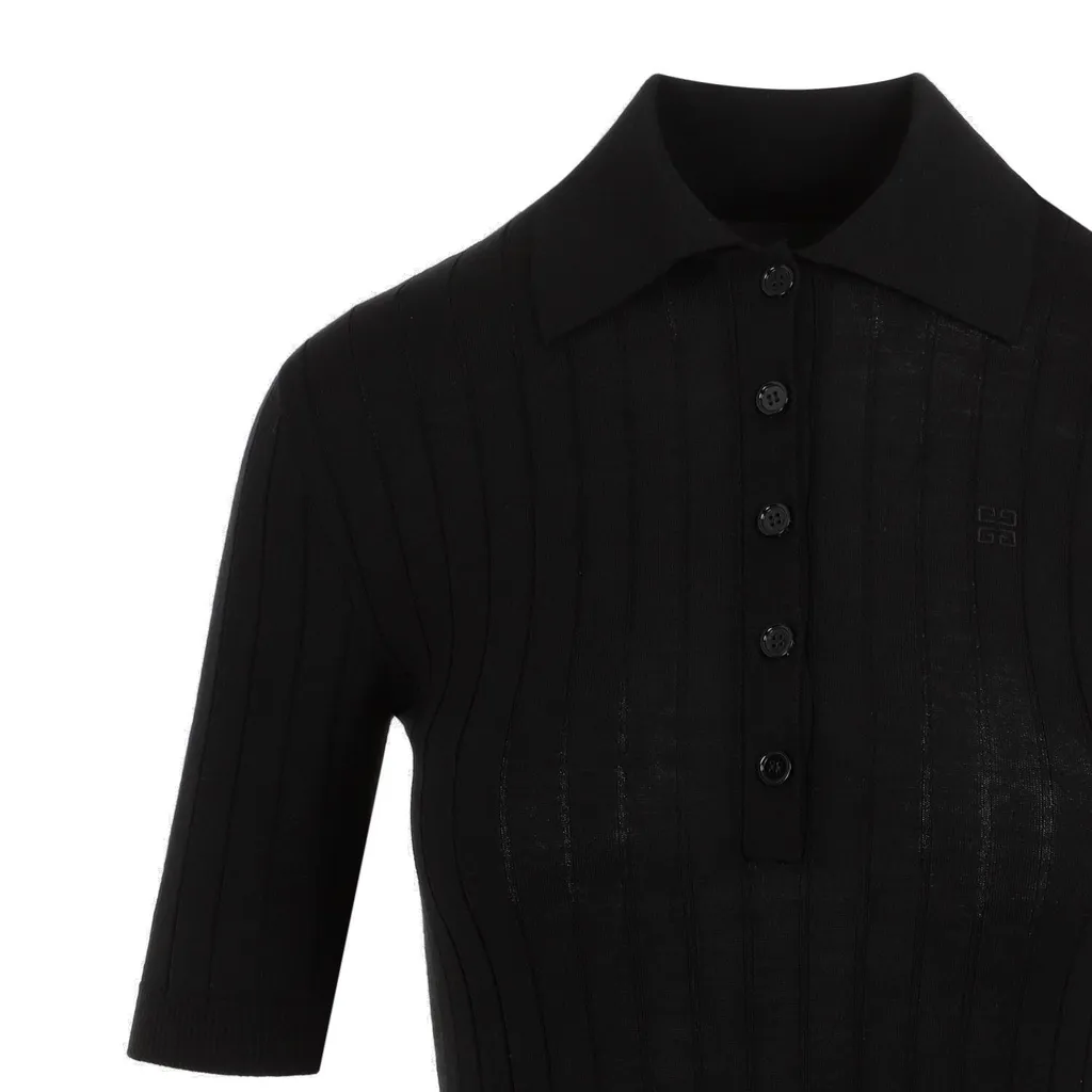 Ribbed Knit Polo Dress