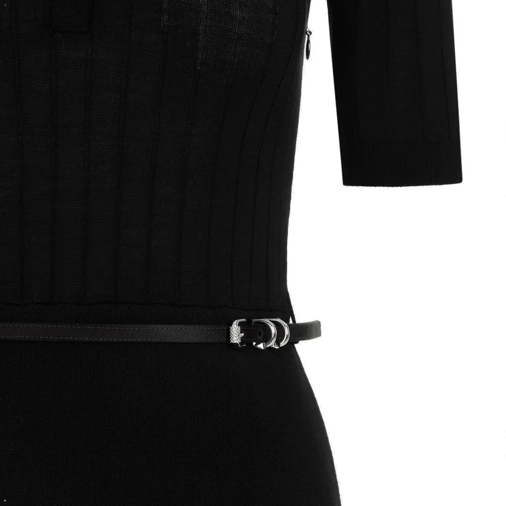 Ribbed Knit Polo Dress