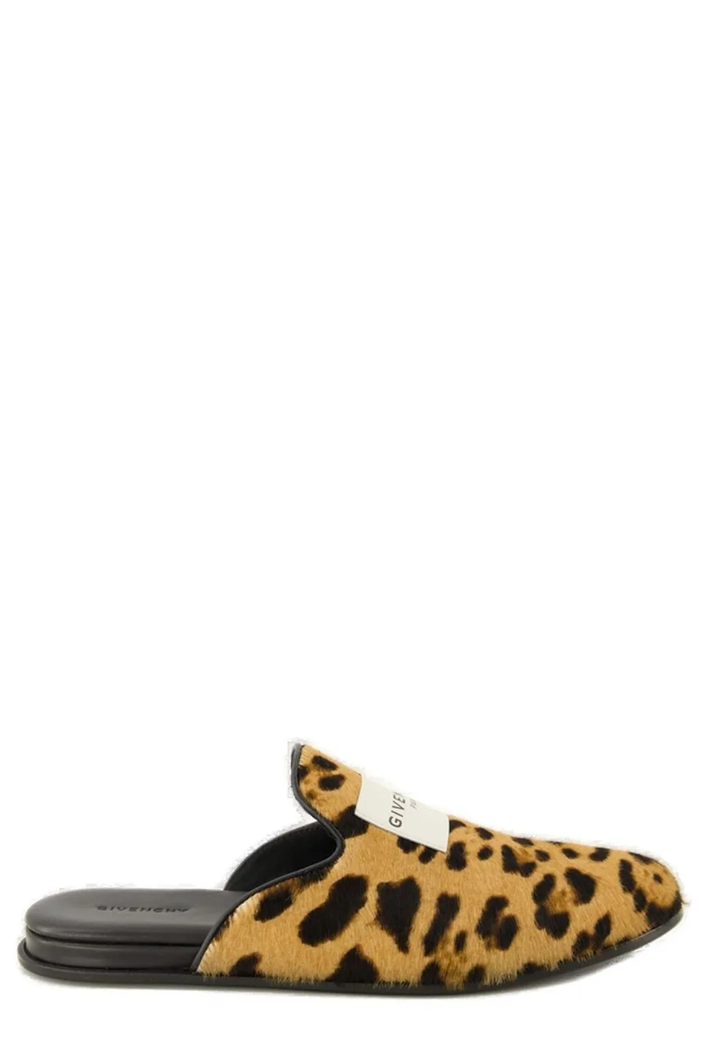 Leopard Print Calf Hair Mules