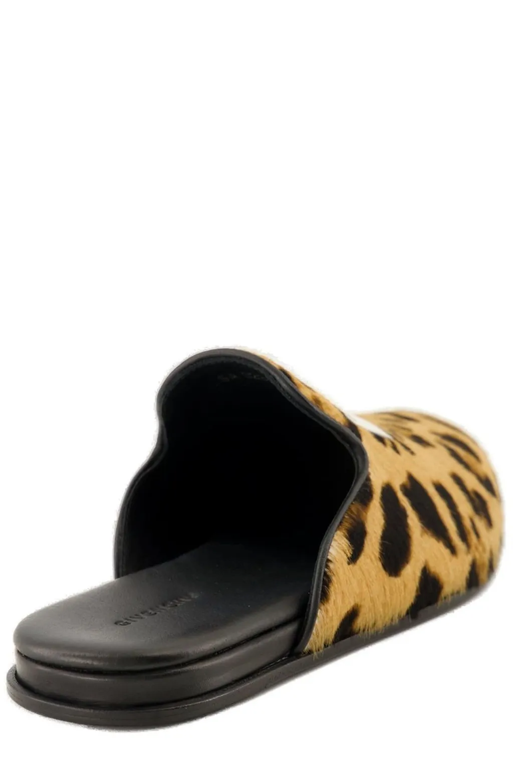Leopard Print Calf Hair Mules