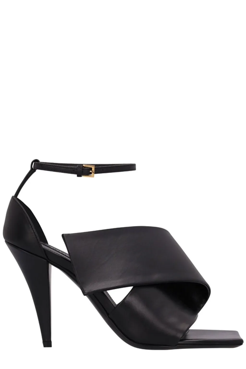 Asymmetric Strap Heeled Sandals