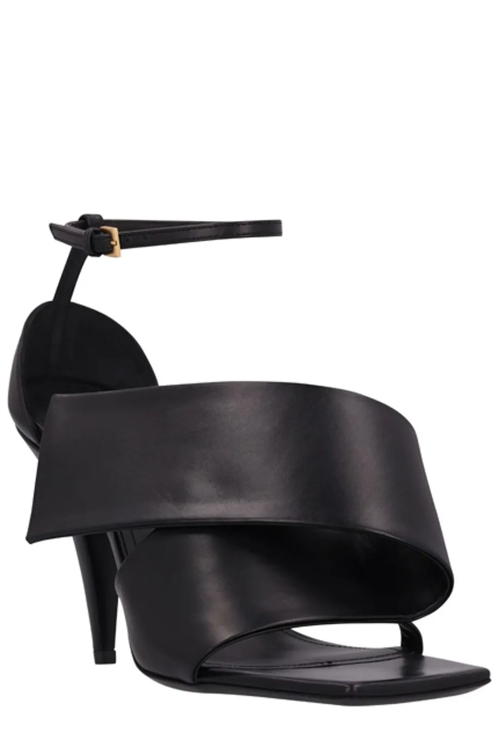Asymmetric Strap Heeled Sandals