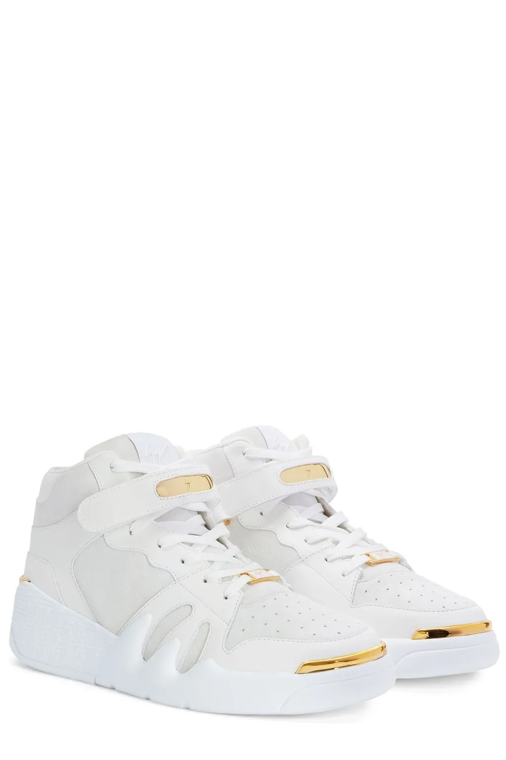 High-Top Sneakers With Gold Details