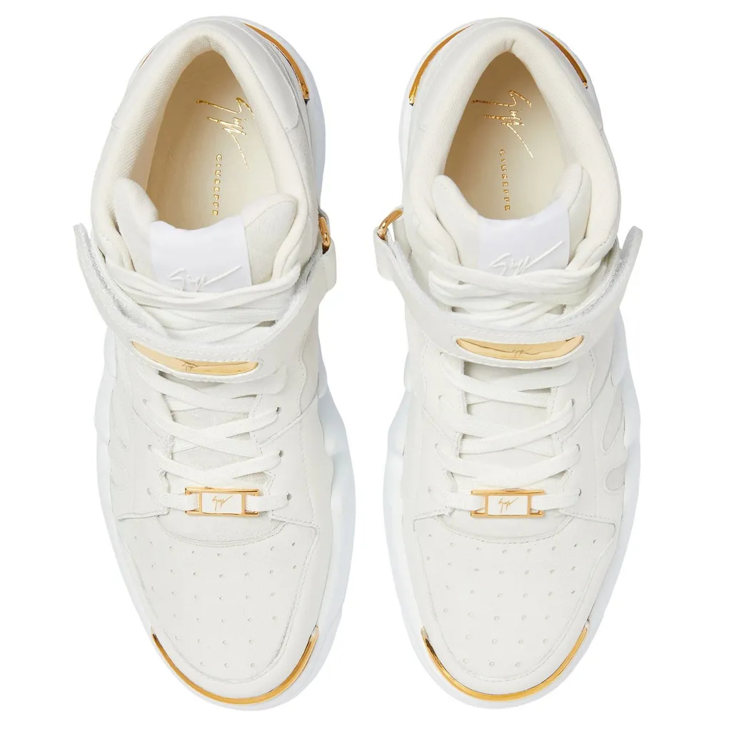 High-Top Sneakers With Gold Details