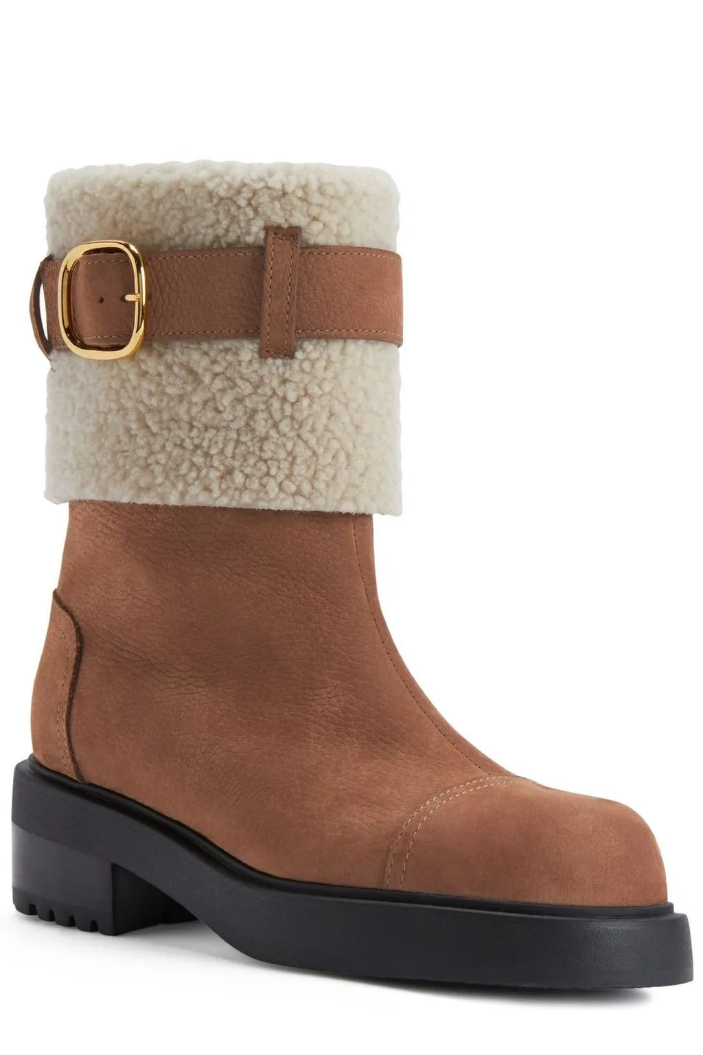 Boots With Shearling Trim