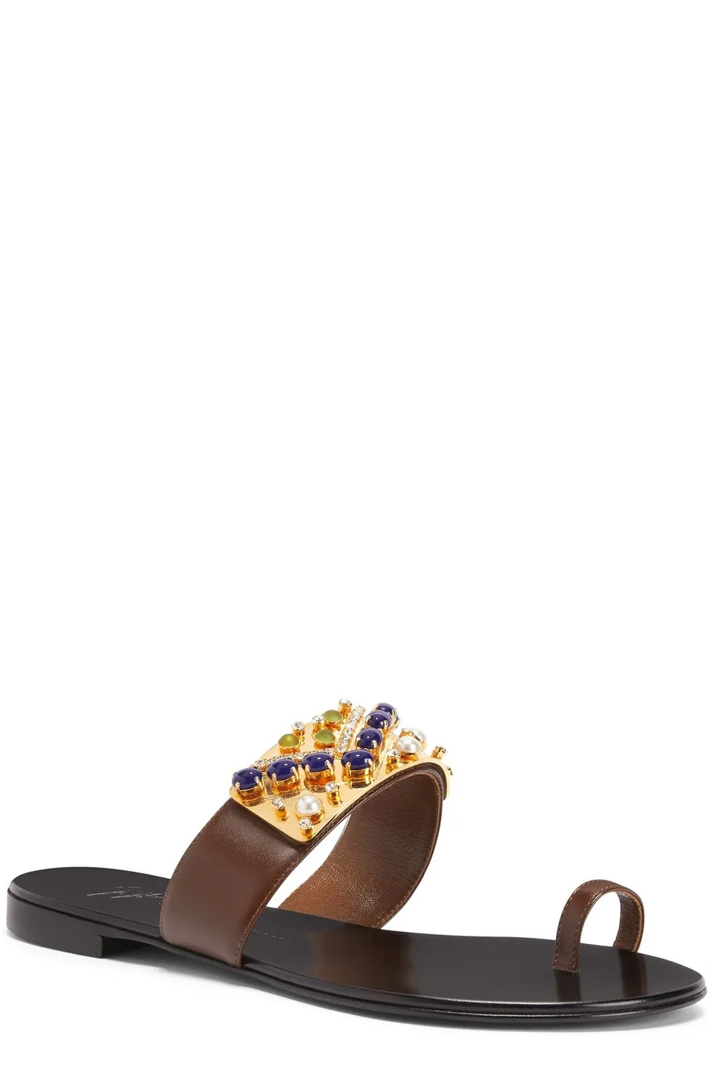 Flat Sandals With Embellished Strap