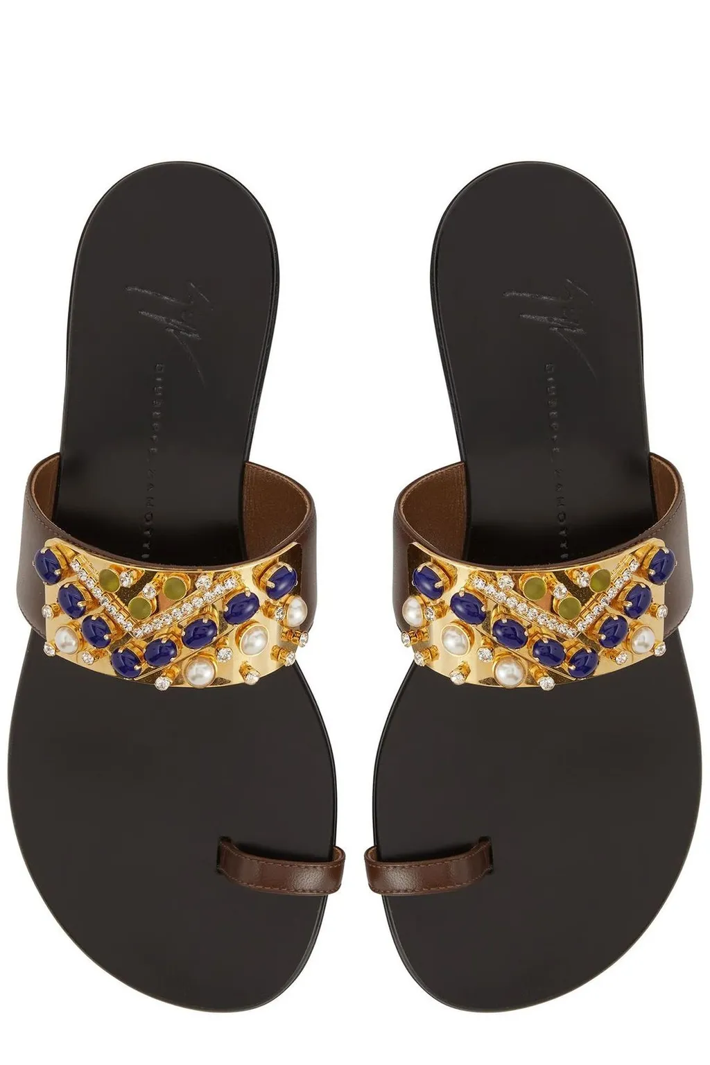 Flat Sandals With Embellished Strap