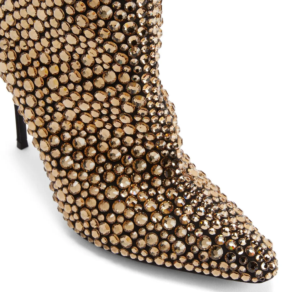 Crystal Embellished Pointed Toe Boot