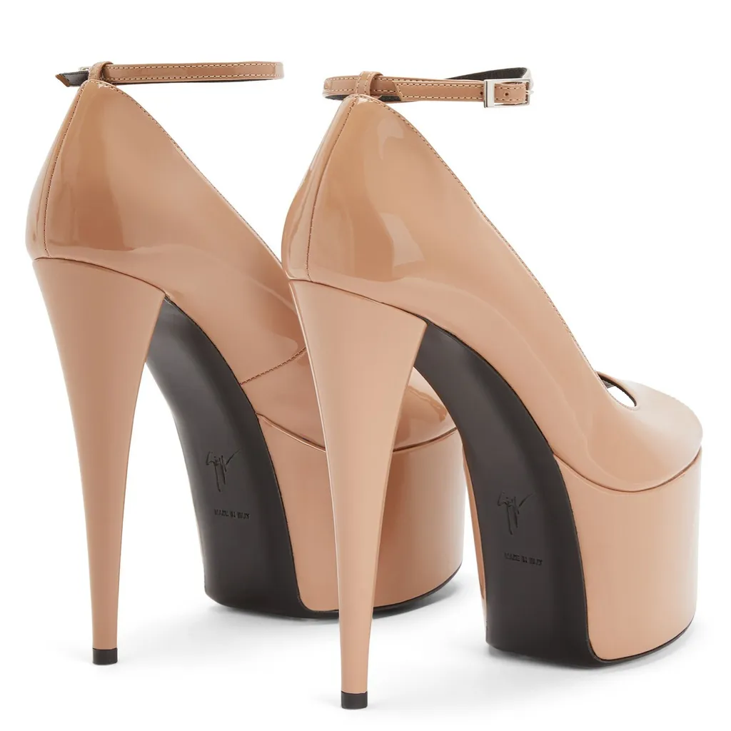 Platform Peep-Toe Ankle Strap Heels
