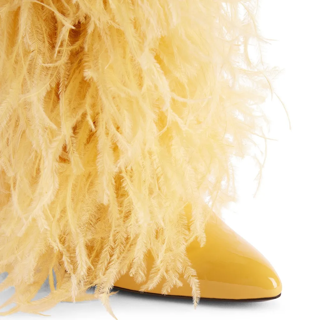 Feather-Trimmed Boots
