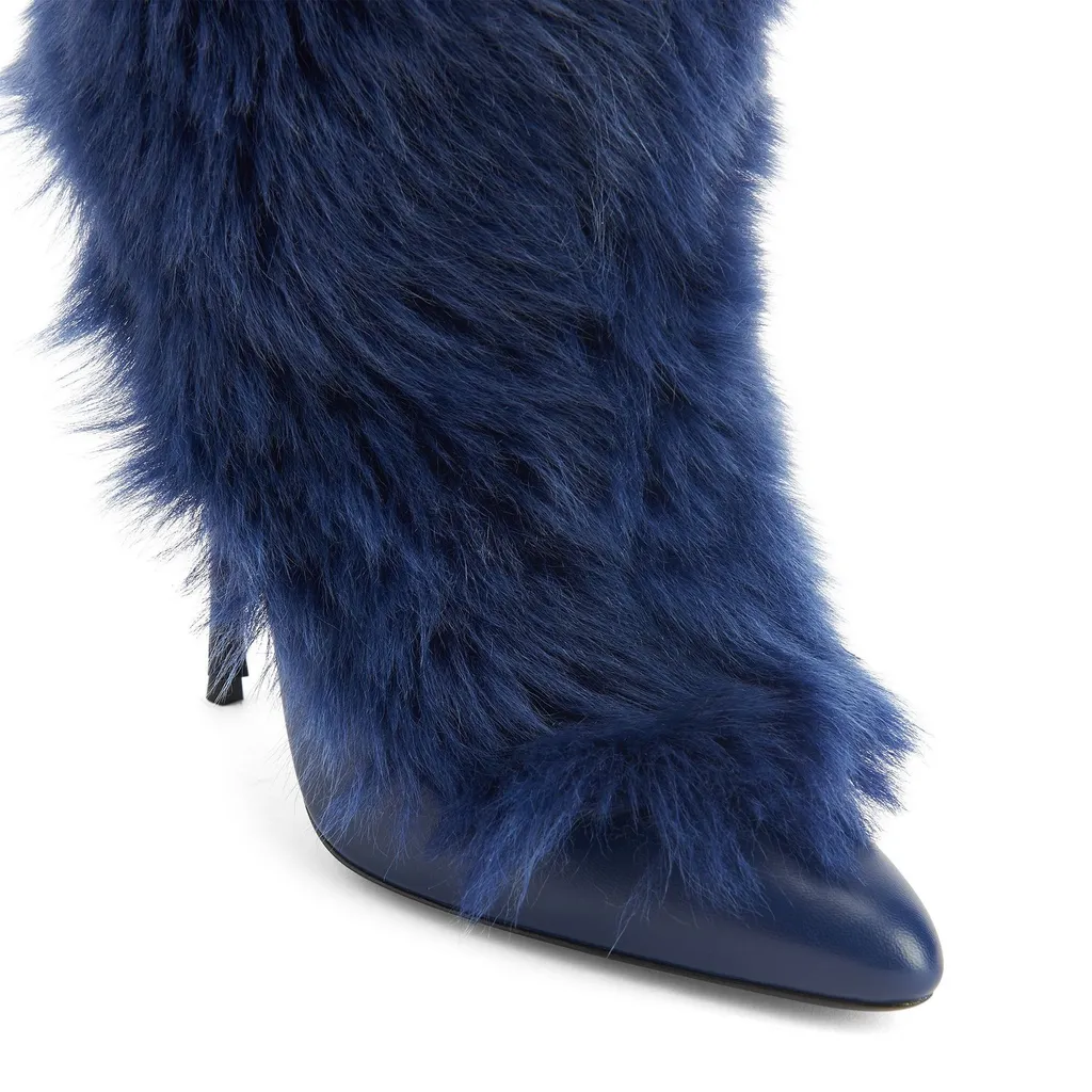 Furry High-Heeled Boots
