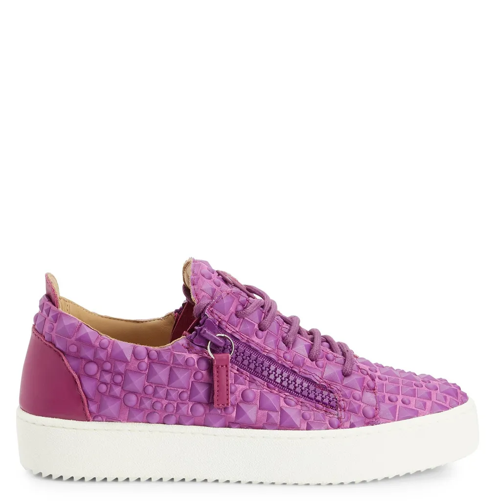 Low-Top Sneakers With Pyramid Studs And Side Zip