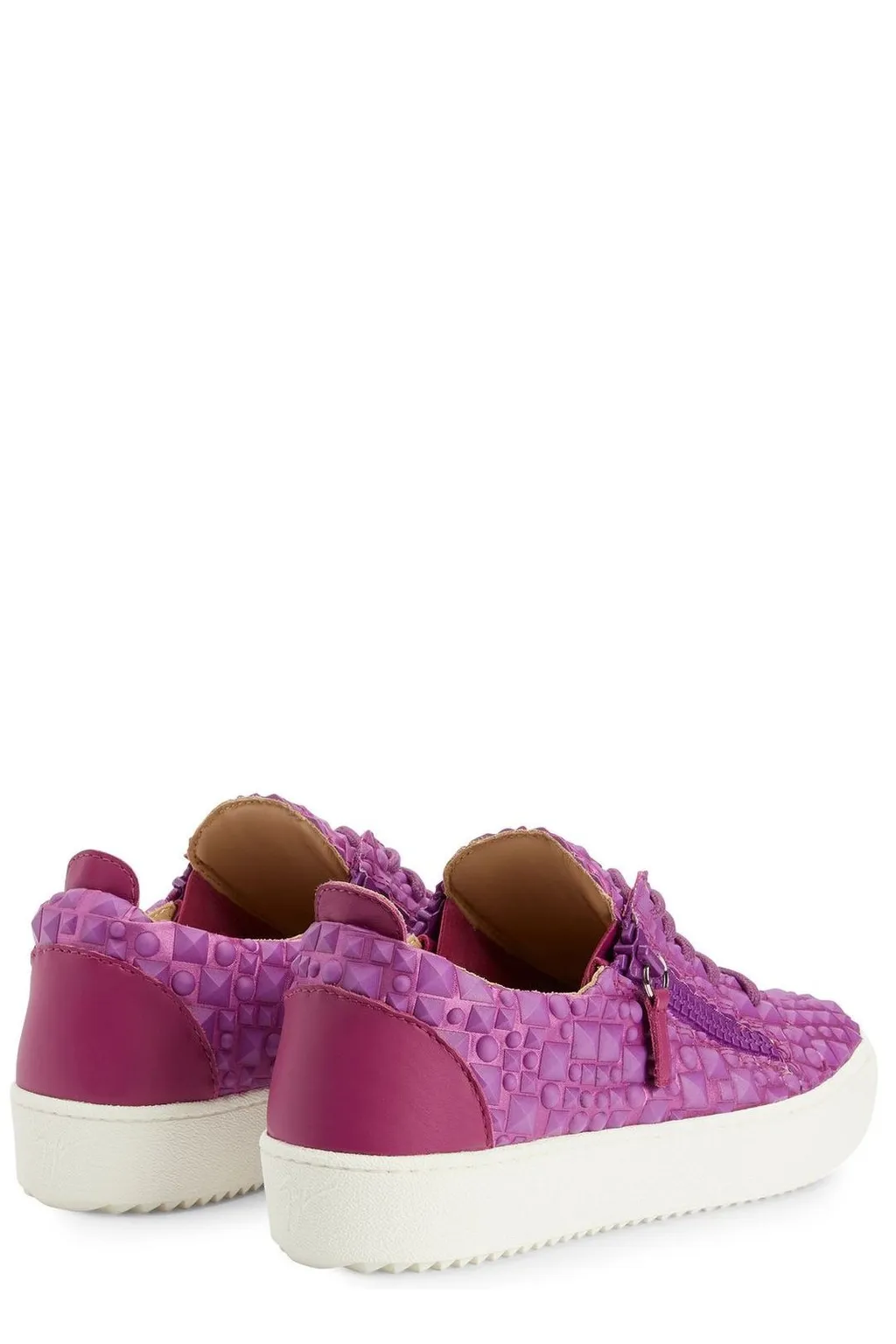 Low-Top Sneakers With Pyramid Studs And Side Zip
