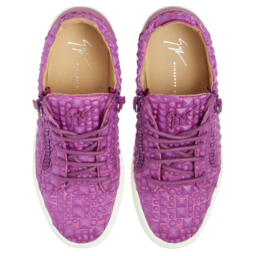 Low-Top Sneakers With Pyramid Studs And Side Zip