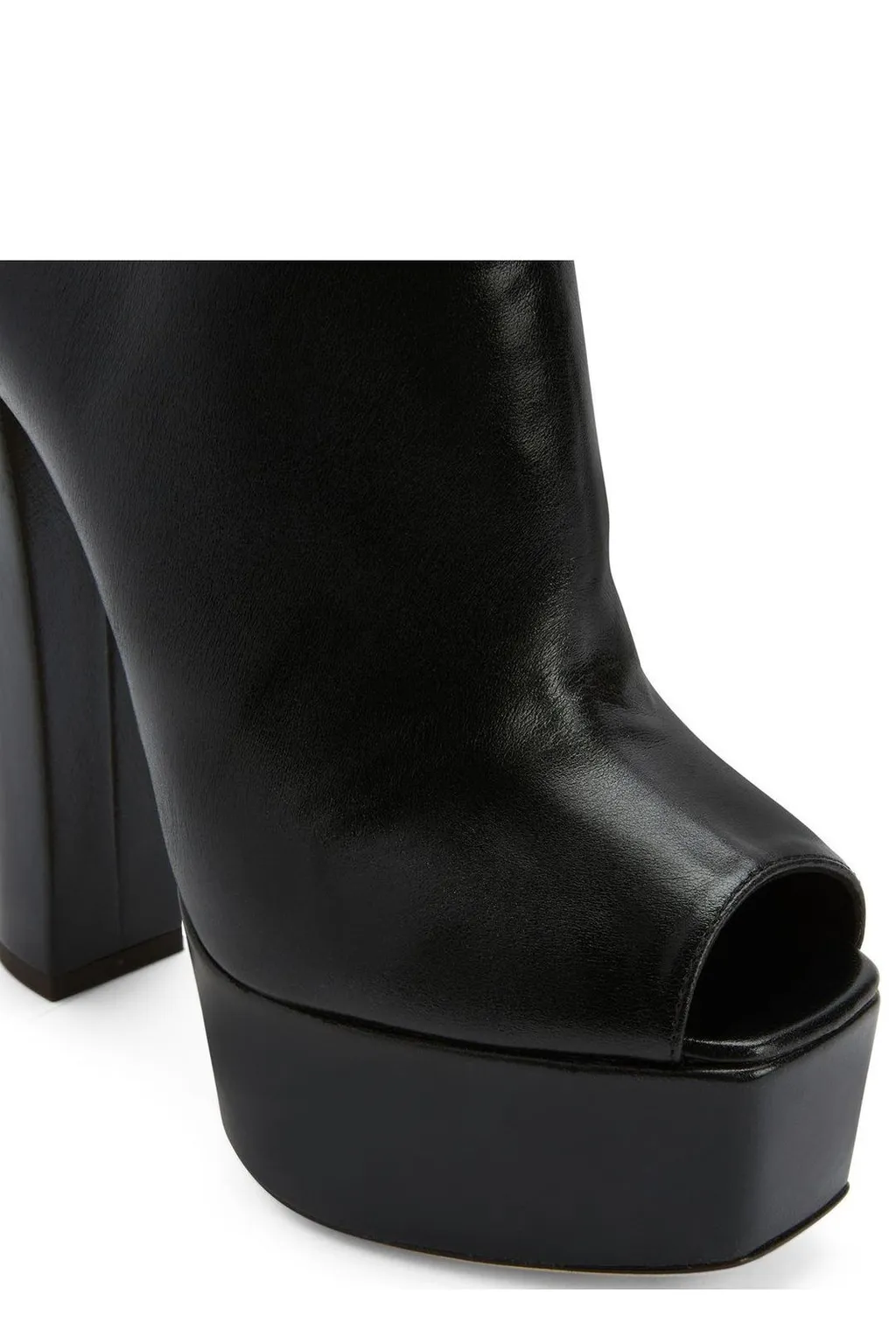 Peep-Toe Platform Ankle Boots