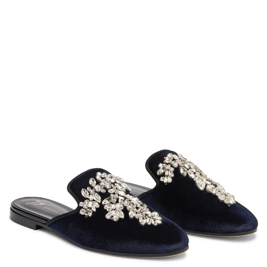 Mules With Crystal Embellishment