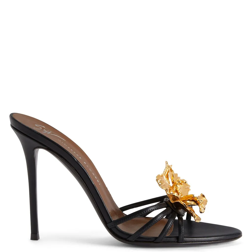 Mules With Floral Embellishment