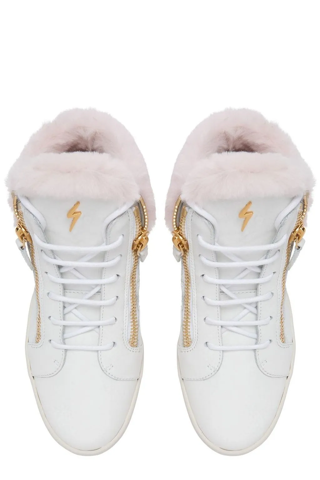High-Top Sneakers With Fur Trim