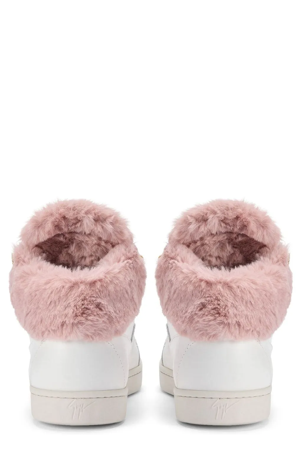 High-Top Sneakers With Fur Trim
