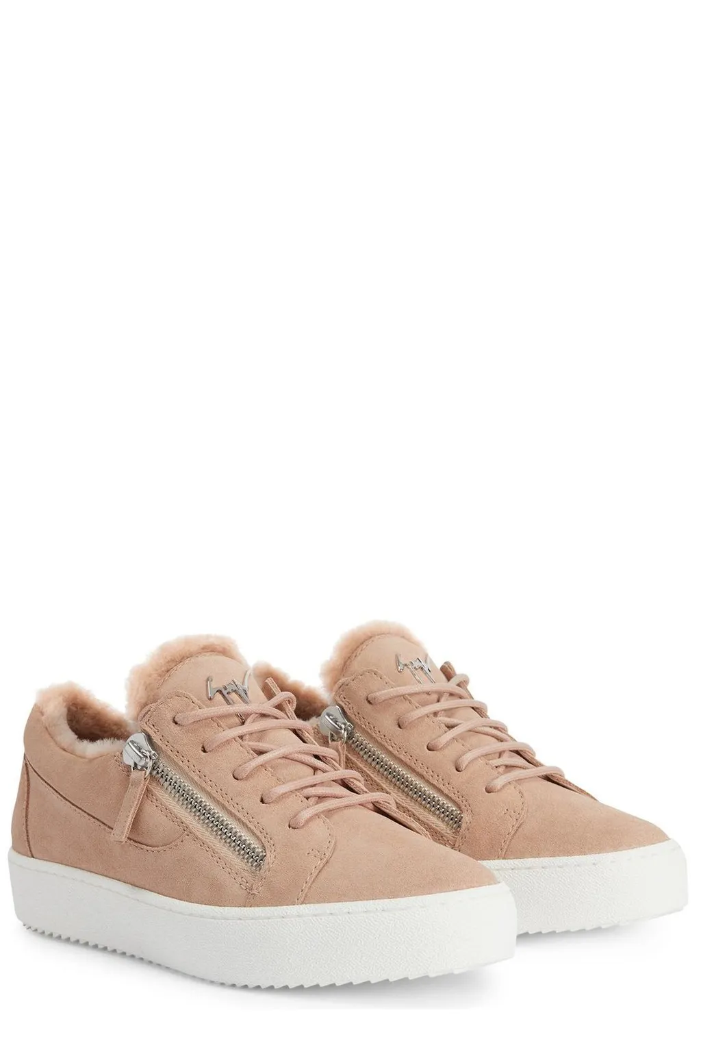 Low-Top Sneakers With Shearling Trim