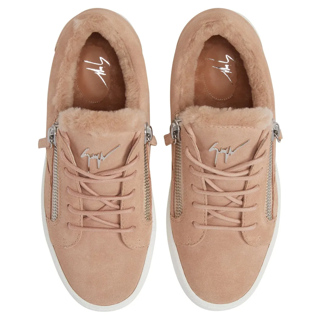 Low-Top Sneakers With Shearling Trim