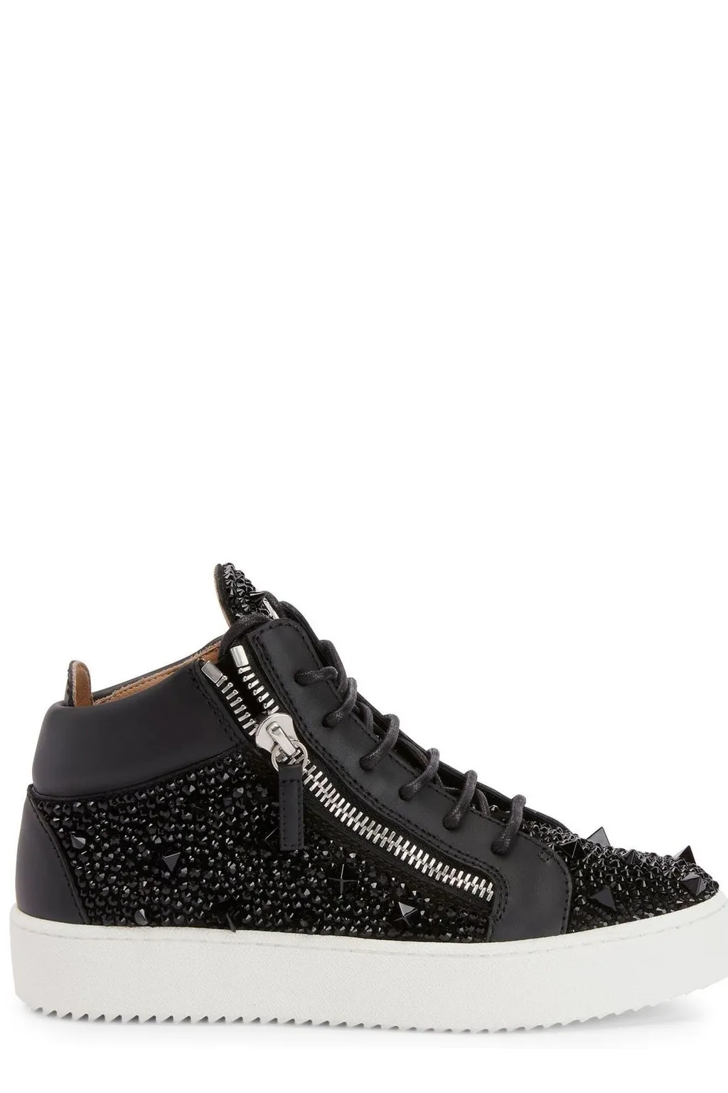 High-Top Sneakers With Studs And Crystals
