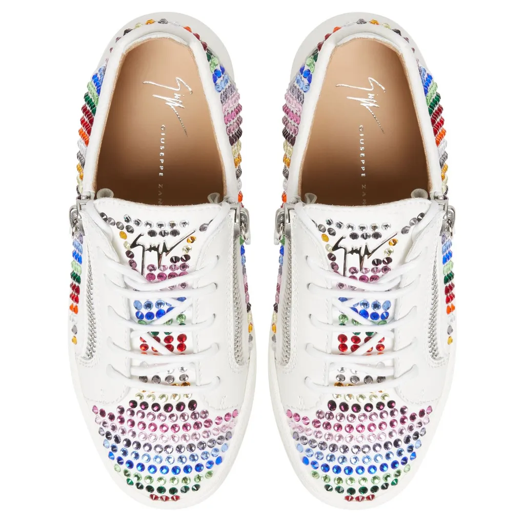 Low-Top Sneakers With Rhinestones