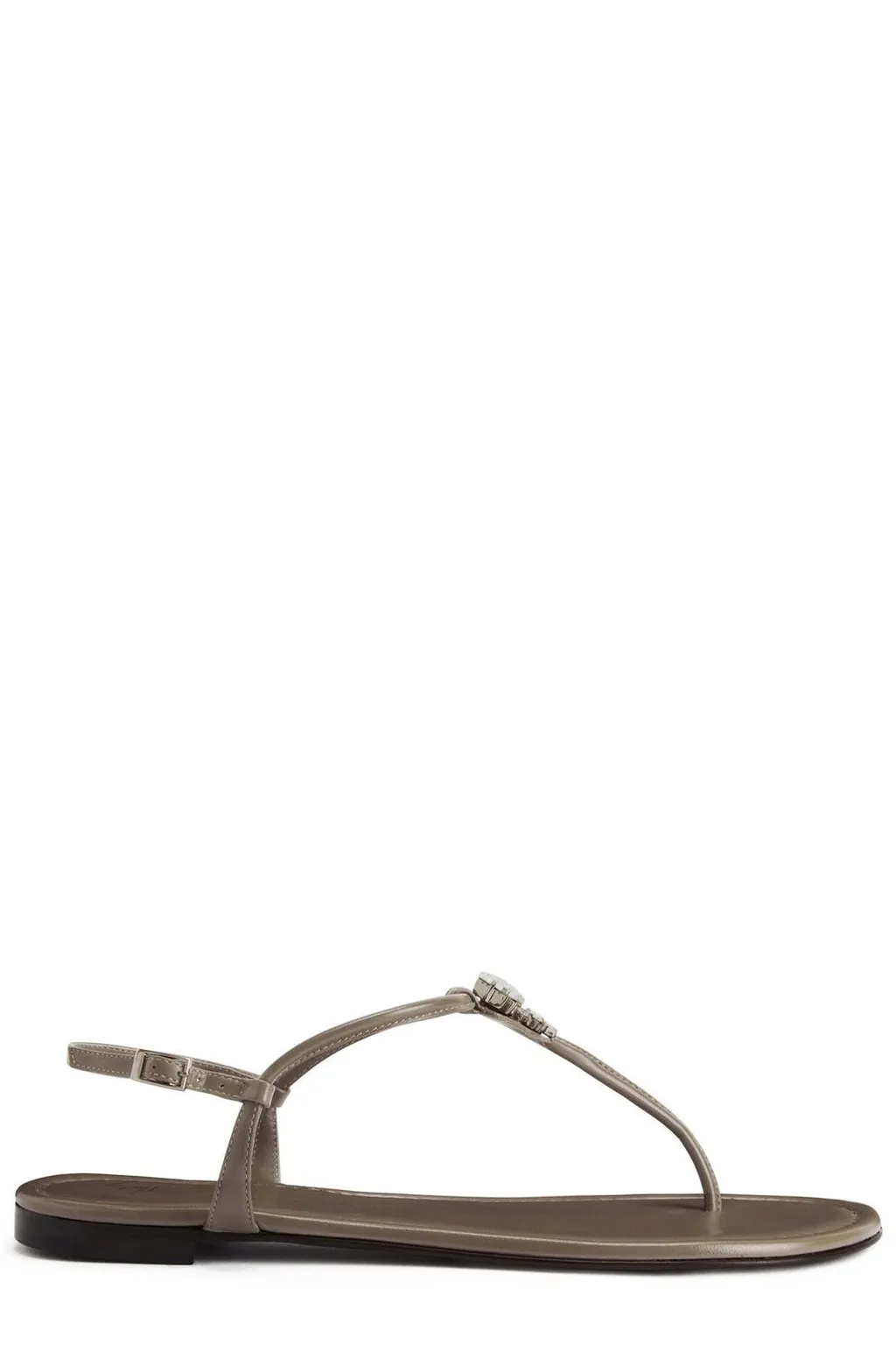 Thong Sandals With Crystal Embellishment