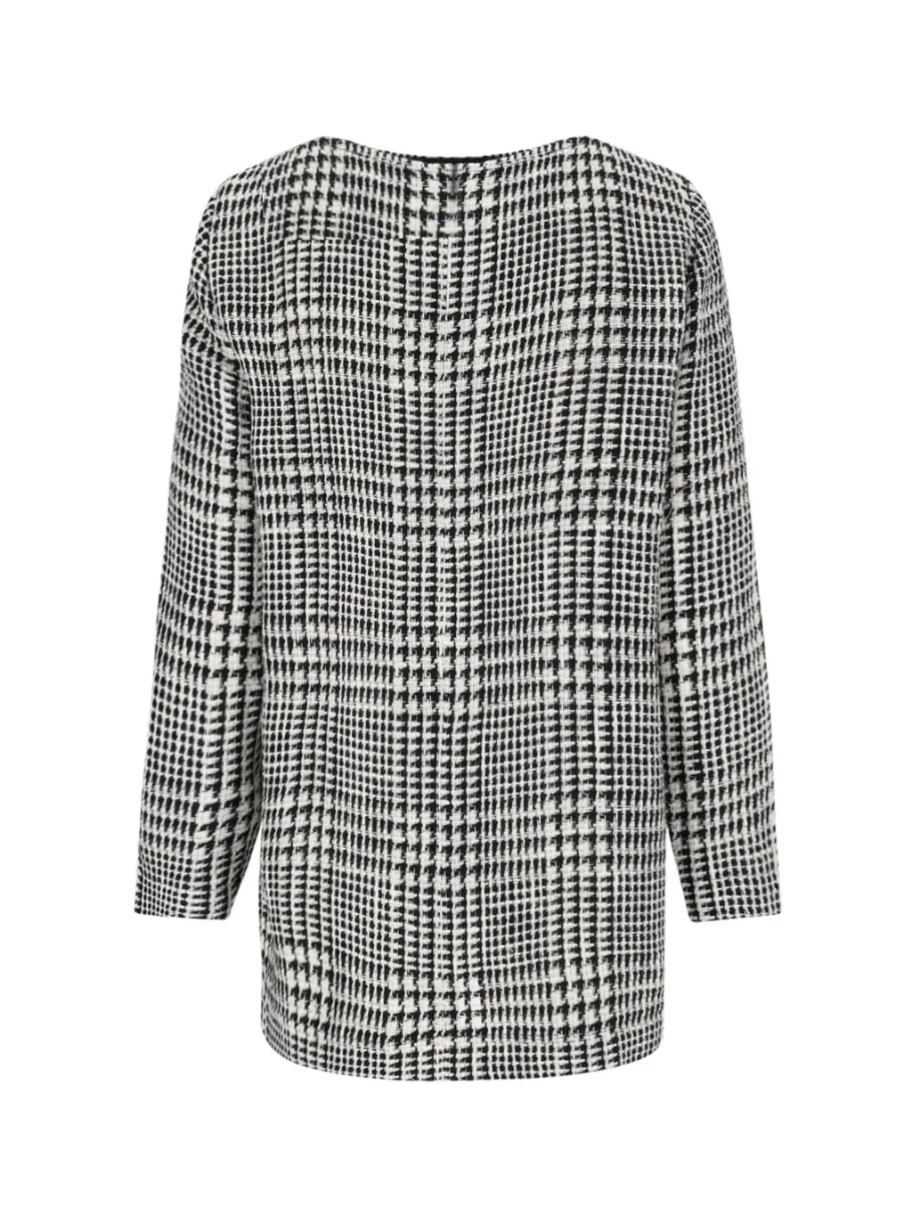 Houndstooth Print Long Sleeve Top