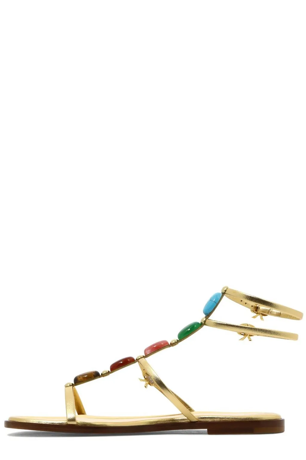 Flat Sandals With Gem Embellishments