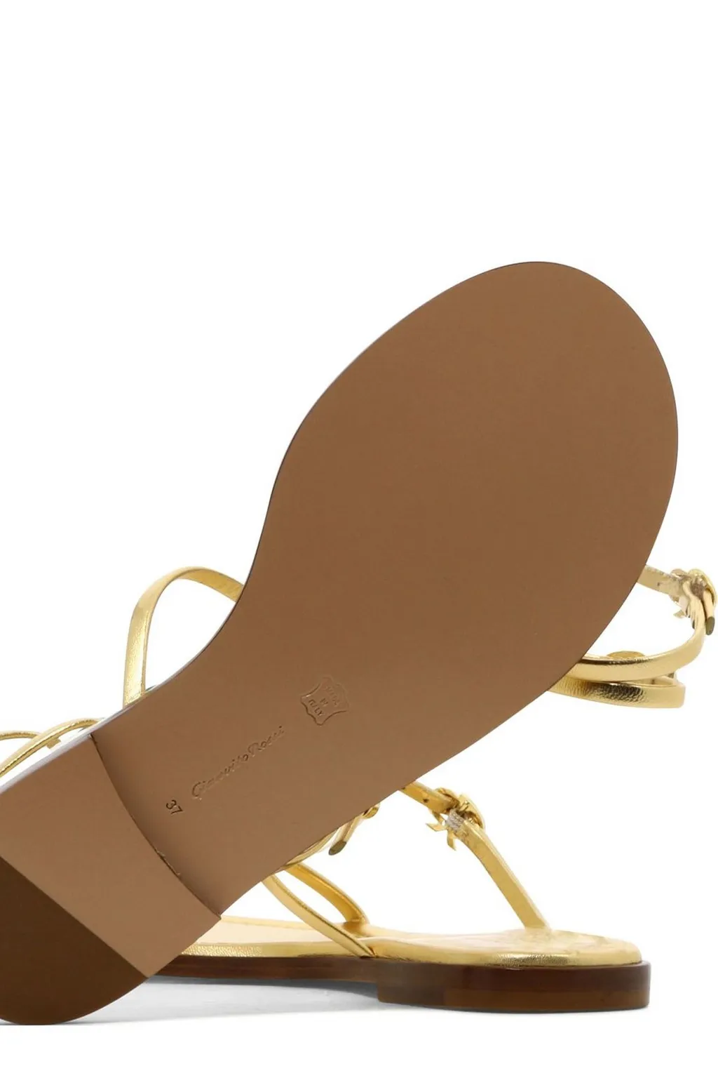 Flat Sandals With Gem Embellishments