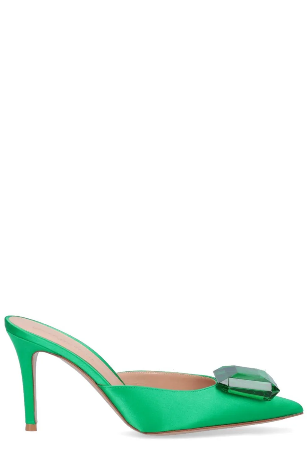 Mules With Crystal Buckle