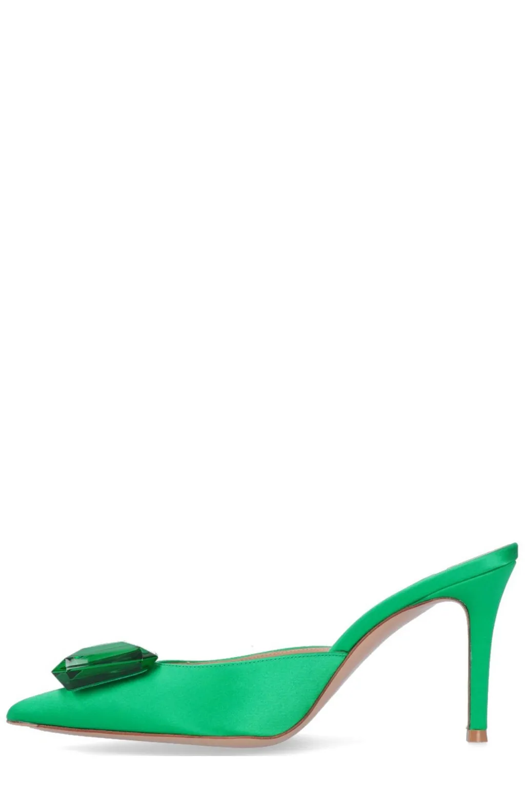 Mules With Crystal Buckle