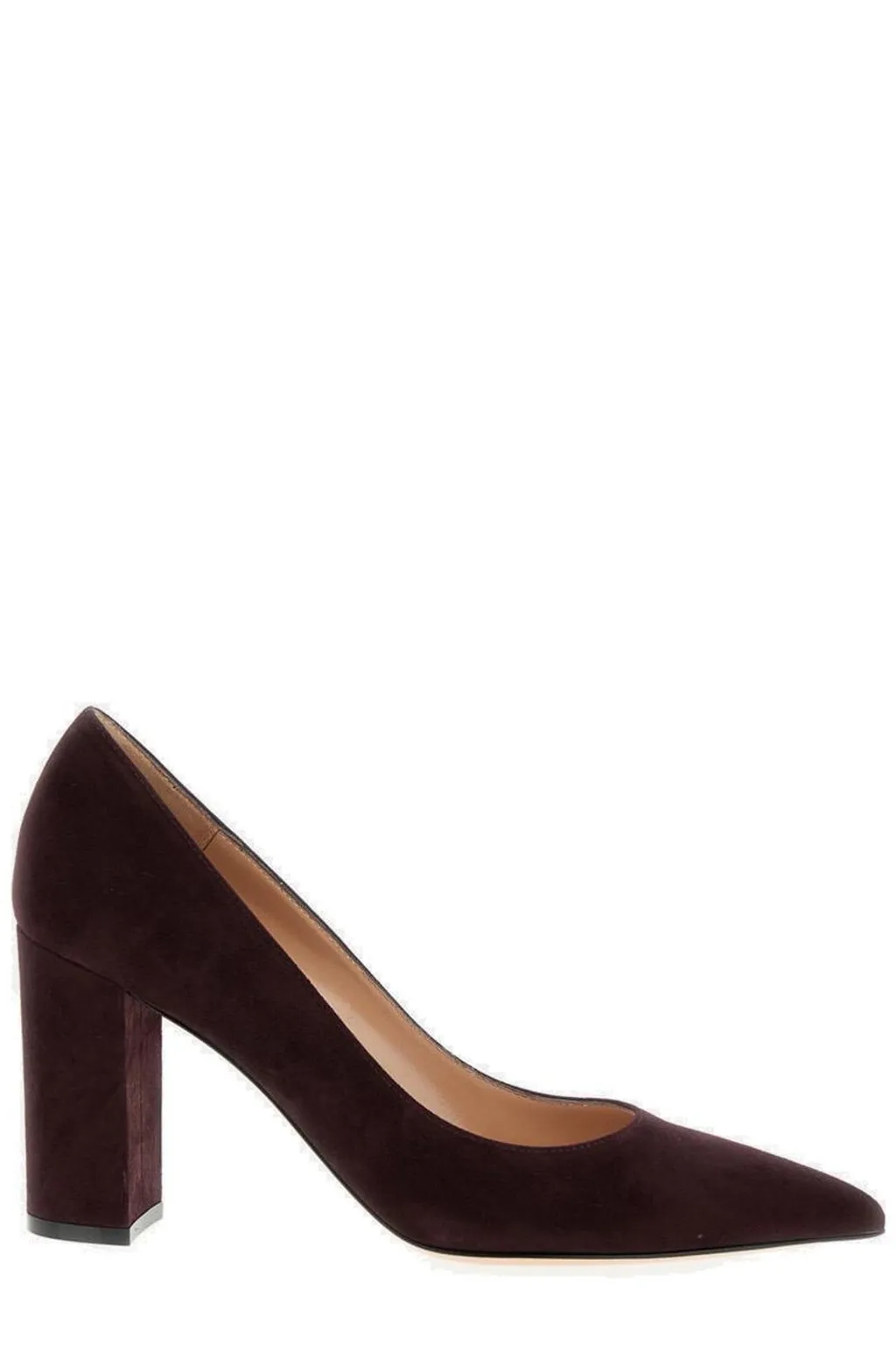 Pointed-Toe Block Heel Pumps