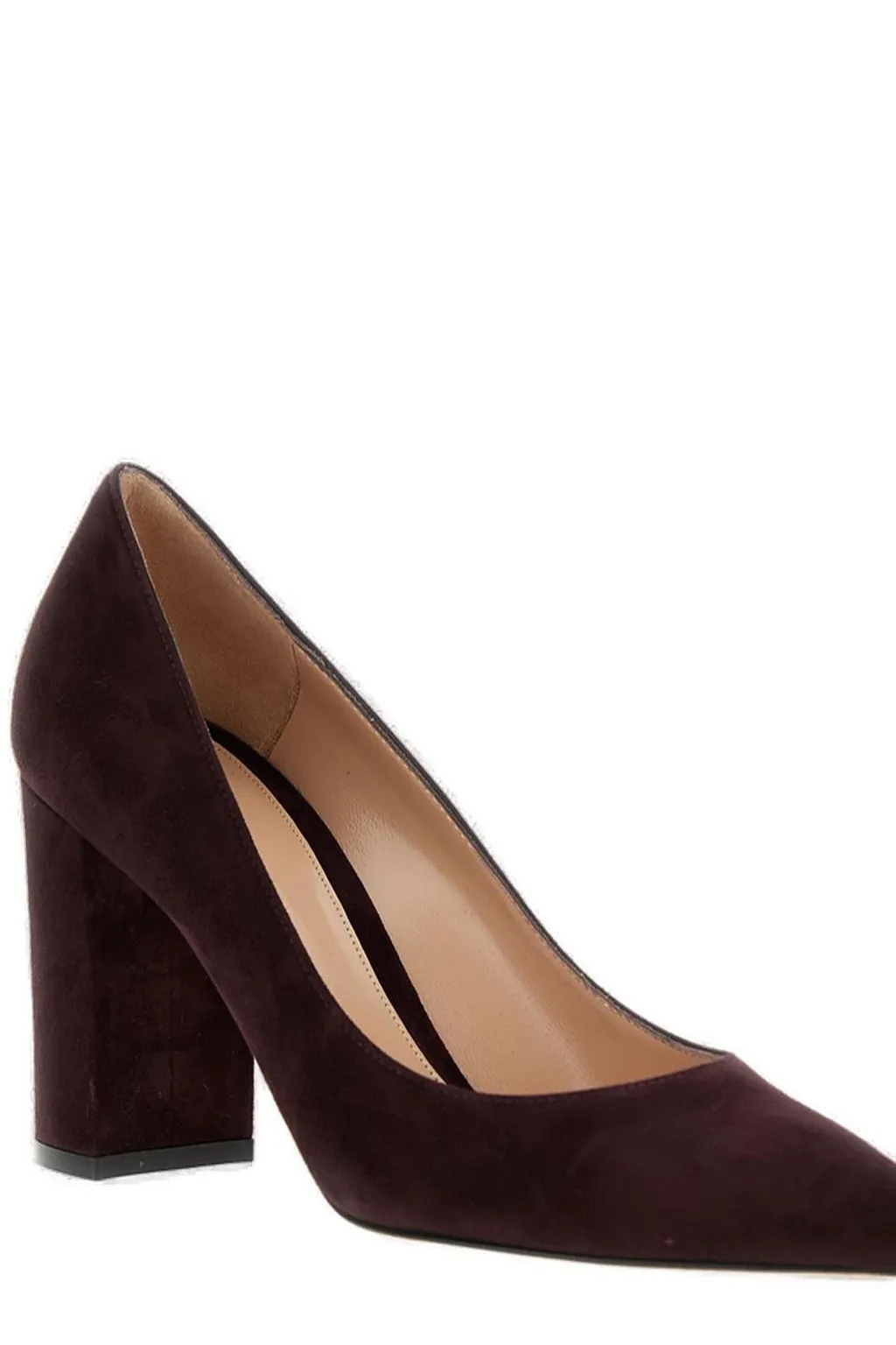 Pointed-Toe Block Heel Pumps