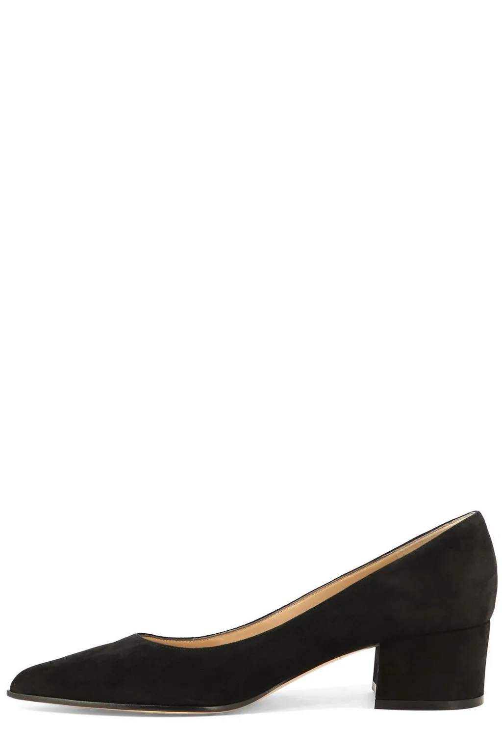 Pointed Toe Block Heel Pumps